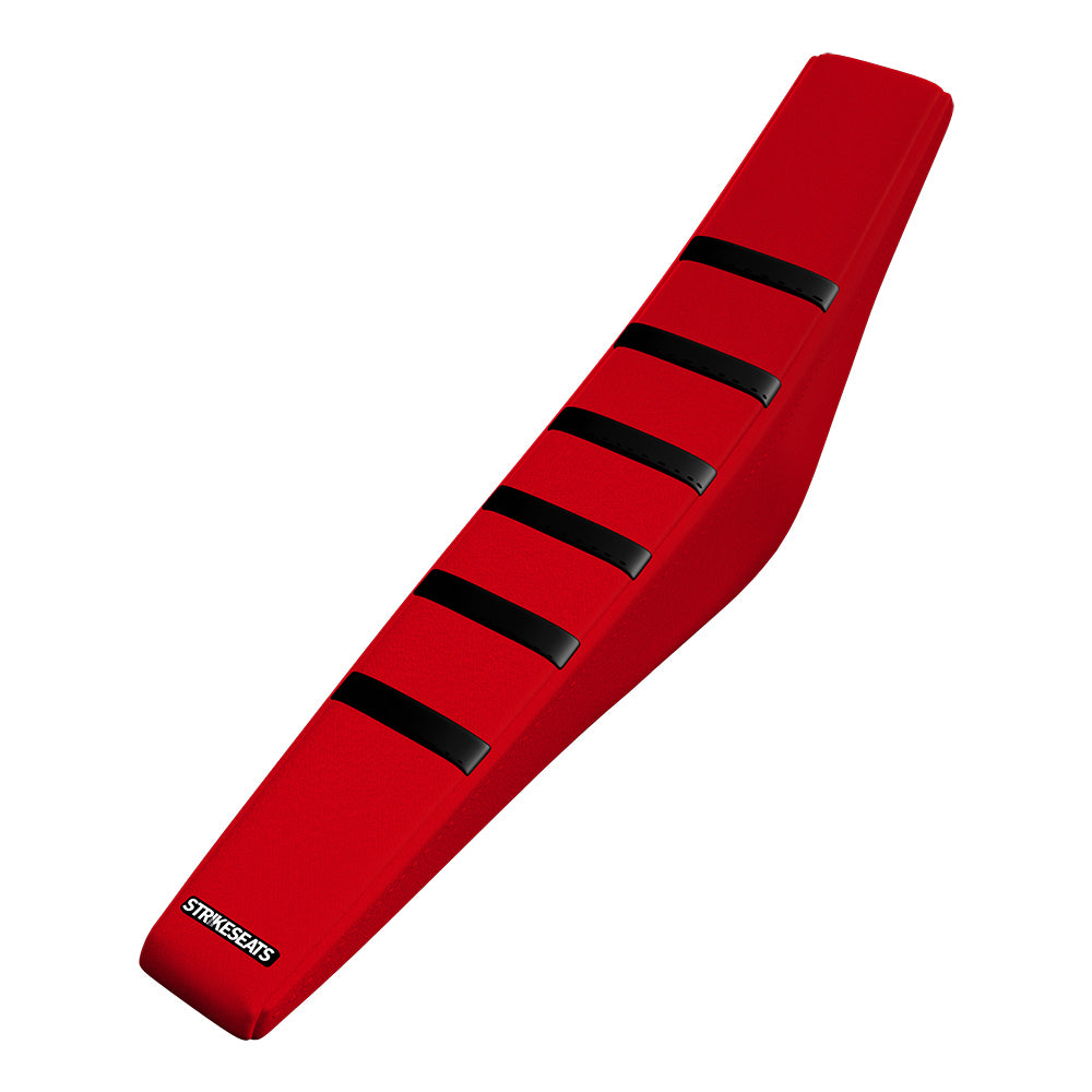 Funda de asiento acanalada con agarre negro/rojo/rojo para Honda CR125 00-07/CR250 00-07