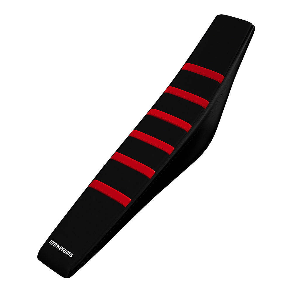 Funda de asiento acanalada con agarre rojo/negro/negro para Honda CRF110F 19-24/CRF125F 19-24