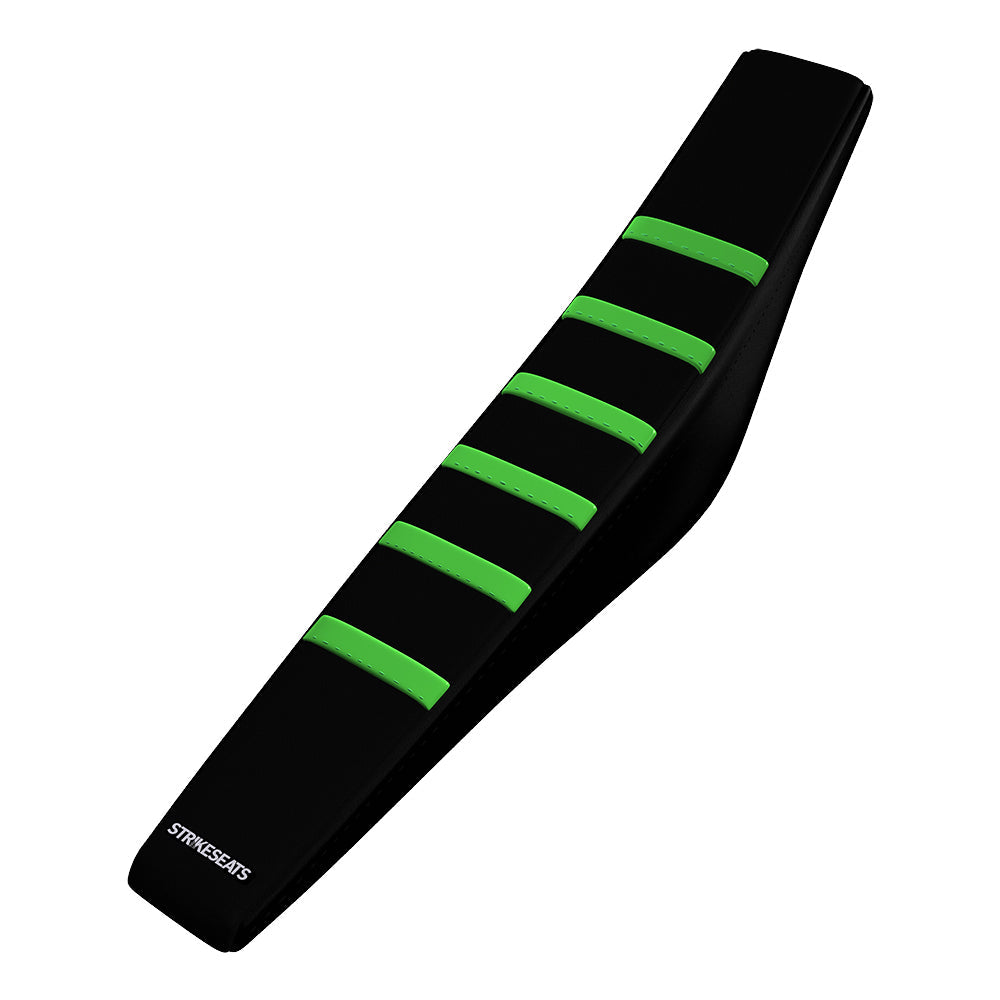 Funda de asiento acanalada con agarre verde/negro/negro para Kawasaki KX450F 16-18