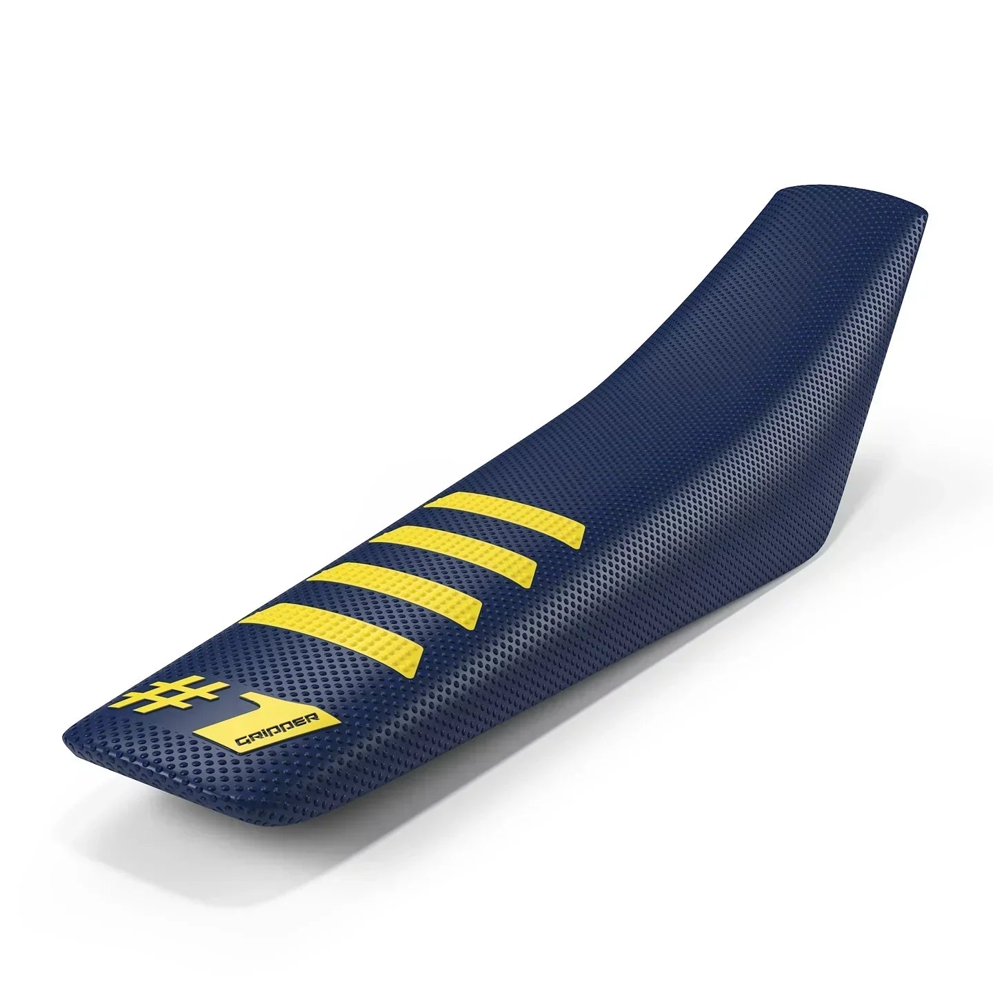Funda de asiento acanalada Gripper 1 - Azul oscuro/Amarillo